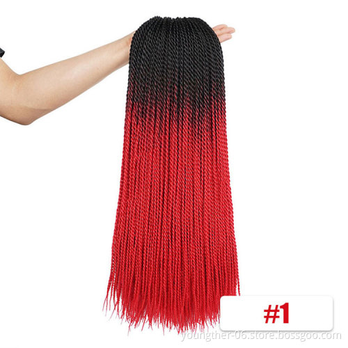 Wholesale Price Senegalese Twist Braid  24 inch Synthetic Senegalese Twist Crochet Box Braid Hair Extension
